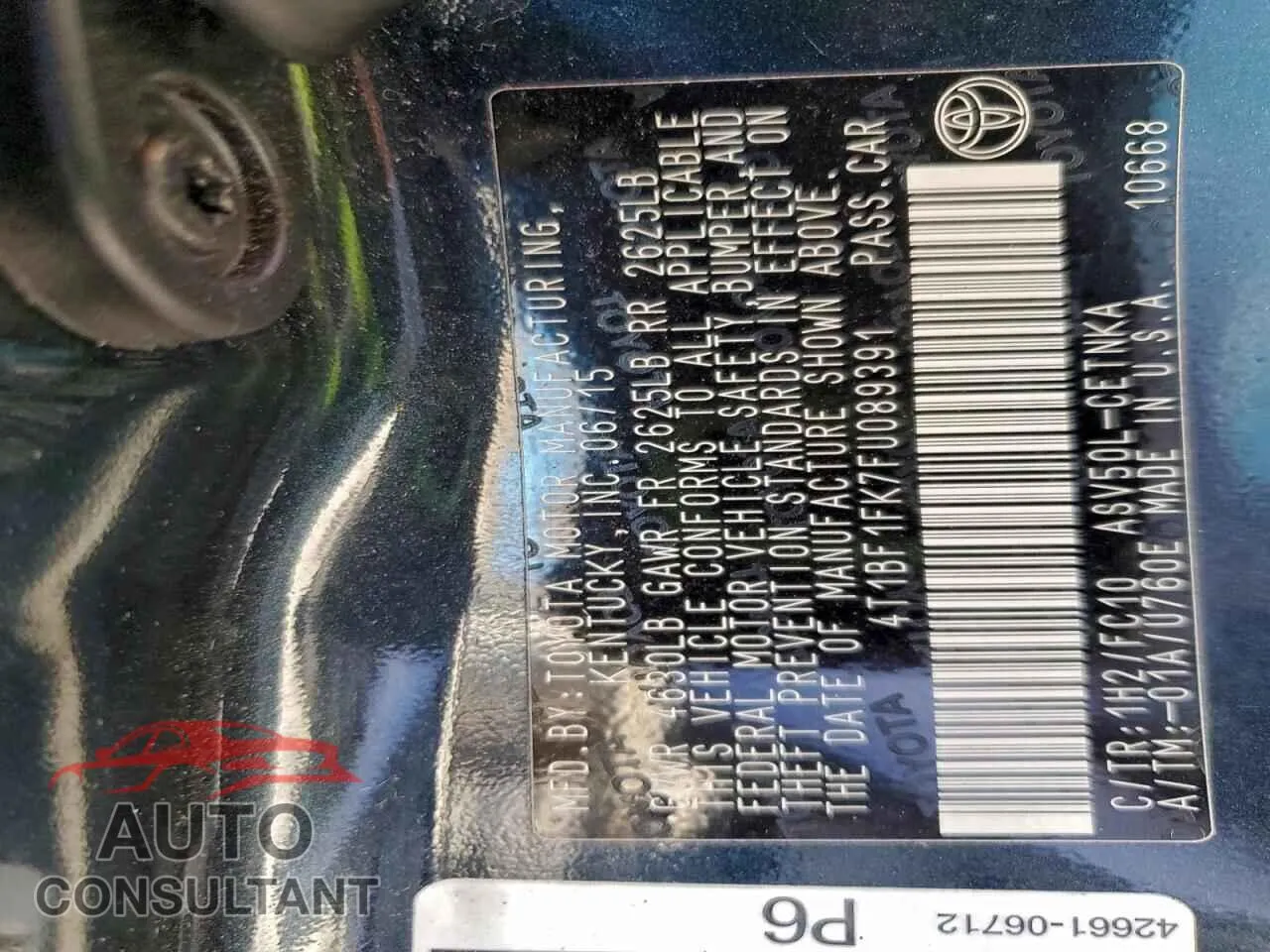 2015 TOYOTA CAMRY Damaged VIN 4T1BF1FK7FU089391 – photo 12