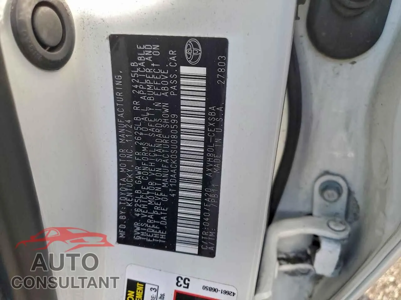 2025 TOYOTA CAMRY Damaged VIN 4T1DAACK0SU080599 – photo 12