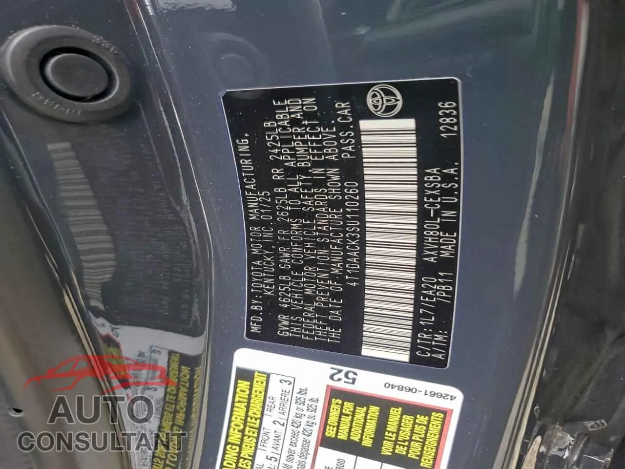 2025 TOYOTA CAMRY Damaged VIN 4T1DAACK3SU110260 – photo 12