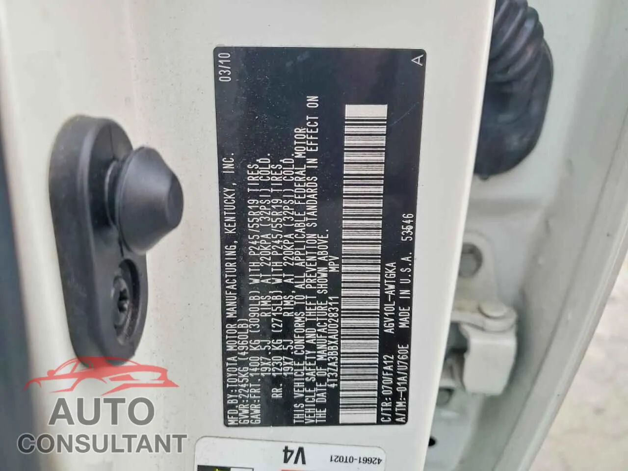 2010 TOYOTA VENZA Damaged VIN 4T3ZA3BBXAU028311 – photo 13