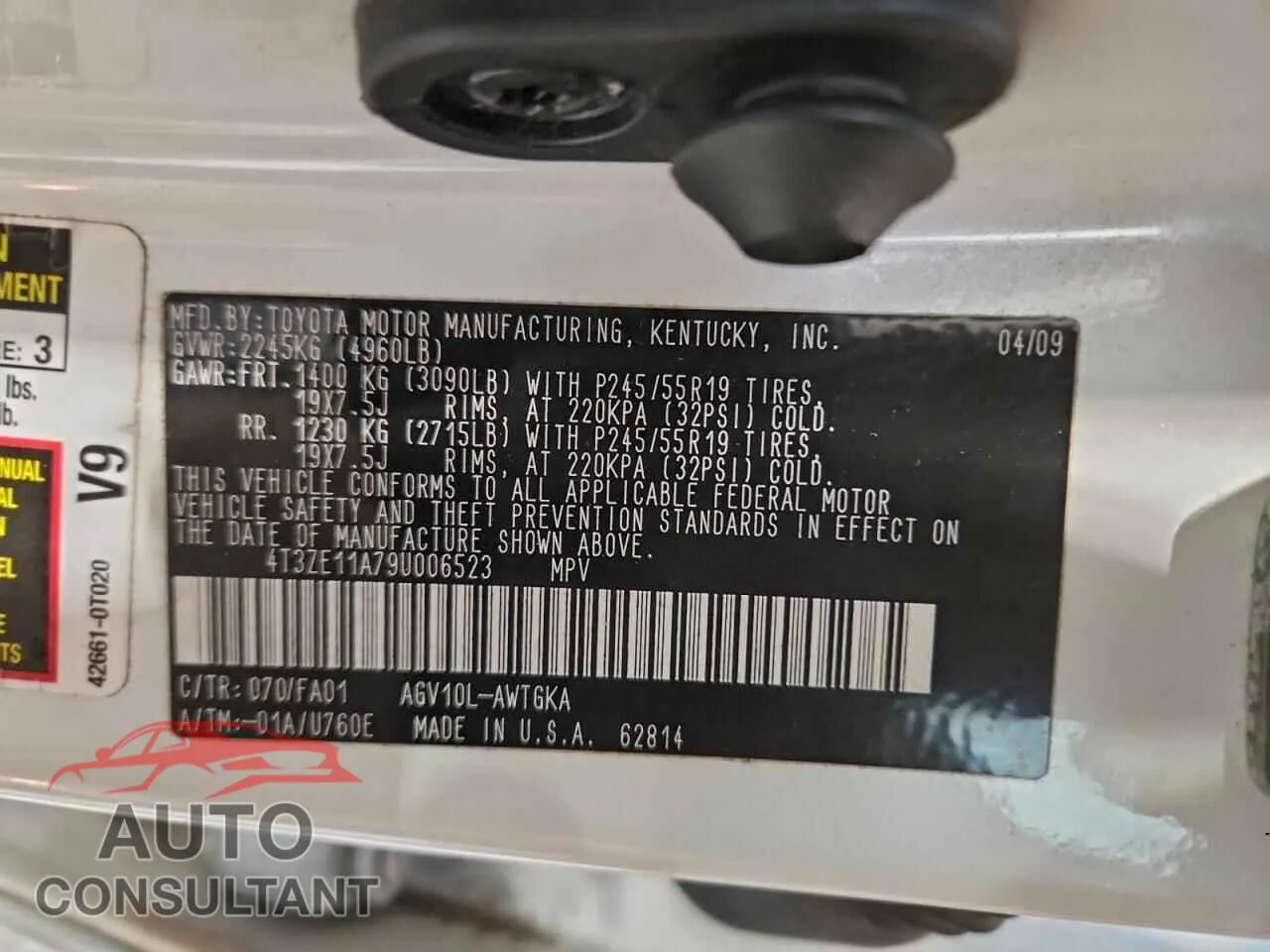2009 TOYOTA VENZA Damaged VIN 4T3ZE11A79U006523 – photo 13