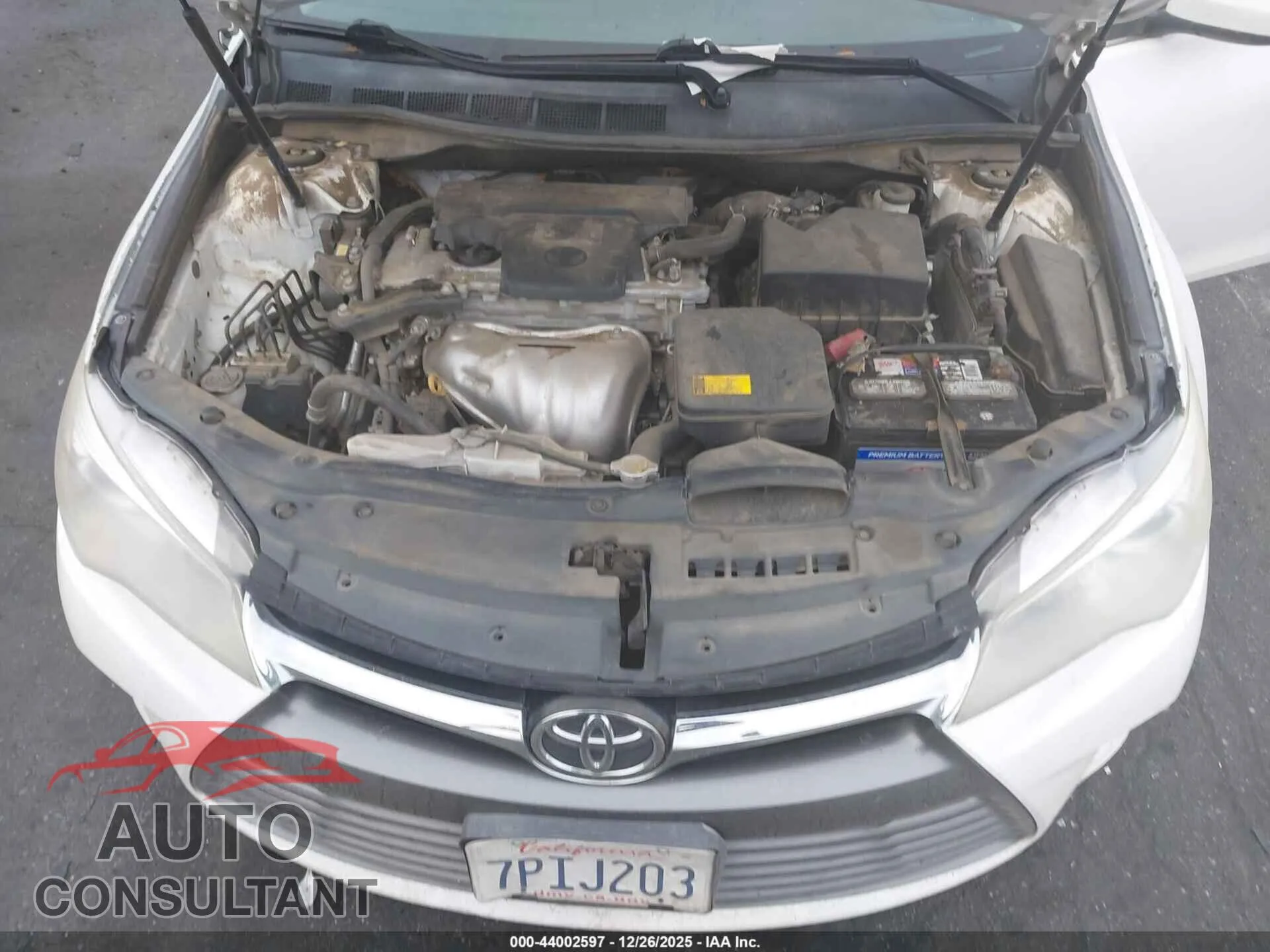 2015 TOYOTA CAMRY Damaged VIN 4T4BF1FK3FR504700 – odometer reading