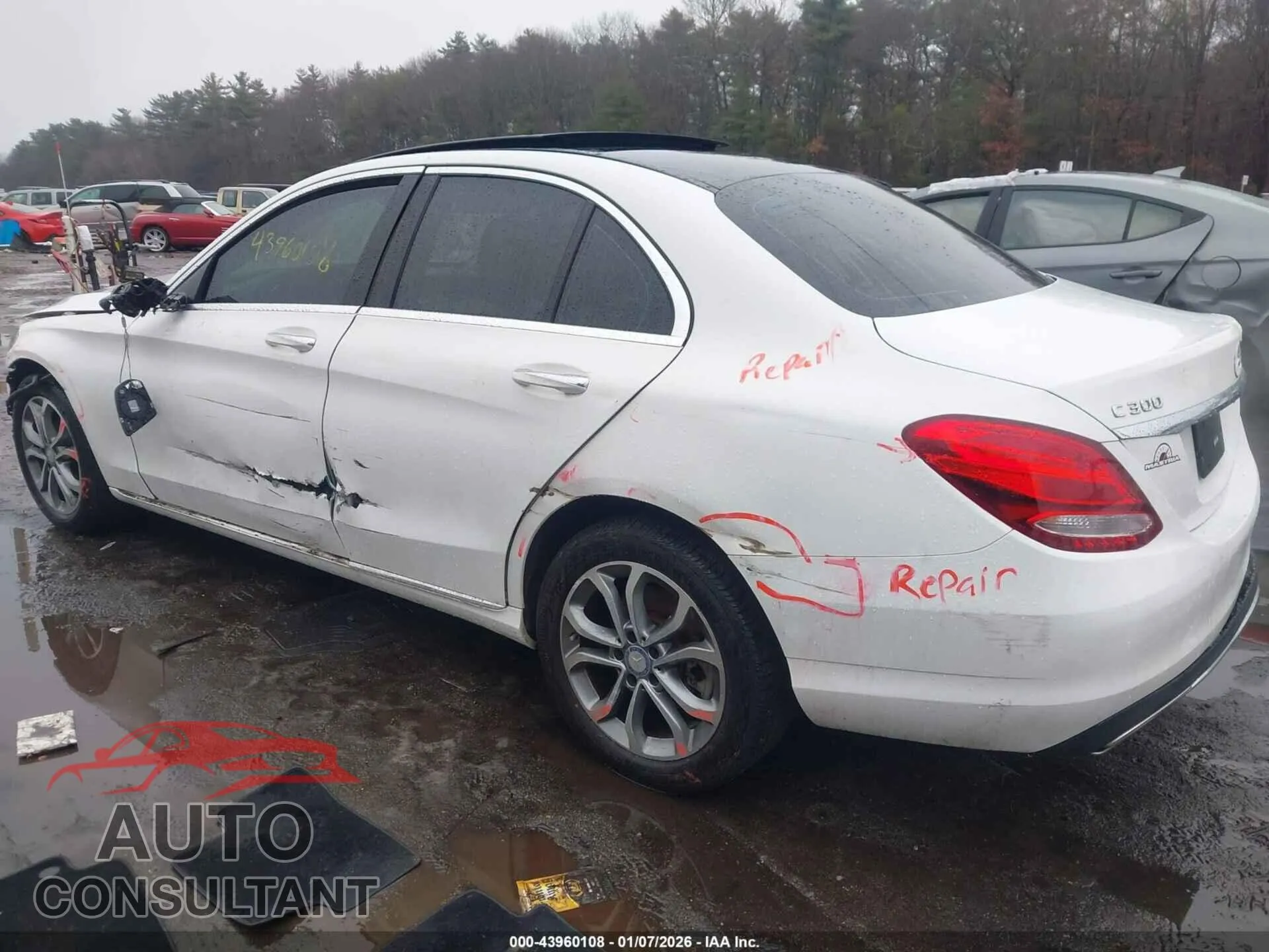 2017 MERCEDES-BENZ C 300 Damaged VIN 55SWF4KB7HU206023 – side profile