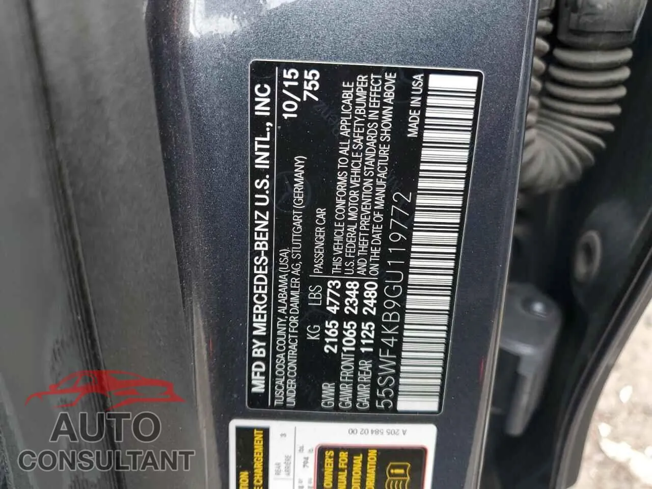 2016 MERCEDES-BENZ C-CLASS Damaged VIN 55SWF4KB9GU119772 – photo 12