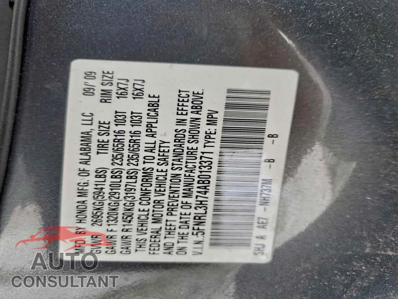 2010 HONDA All Models Damaged VIN 5FNRL3H74AB013371 – photo 13 2010 HONDA All Models Damaged VIN 5FNRL3H74AB013371 – photo 13
