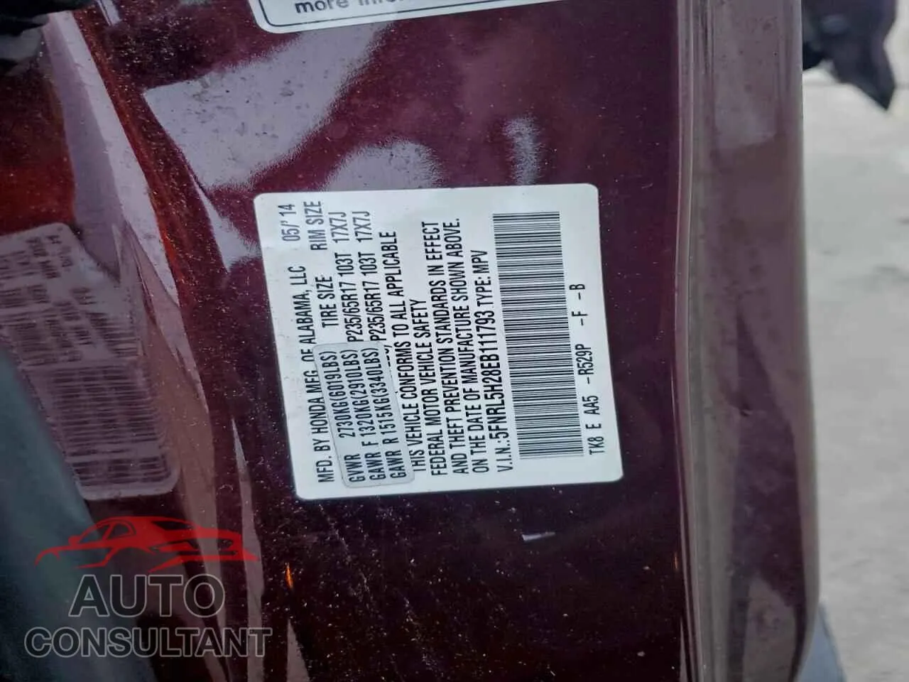 2014 HONDA All Models Damaged VIN 5FNRL5H28EB111793 – photo 14 2014 HONDA All Models Damaged VIN 5FNRL5H28EB111793 – photo 14