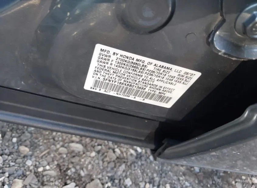 2008 HONDA PILOT Used VIN 5FNYF186X8B013688 – exterior detail
