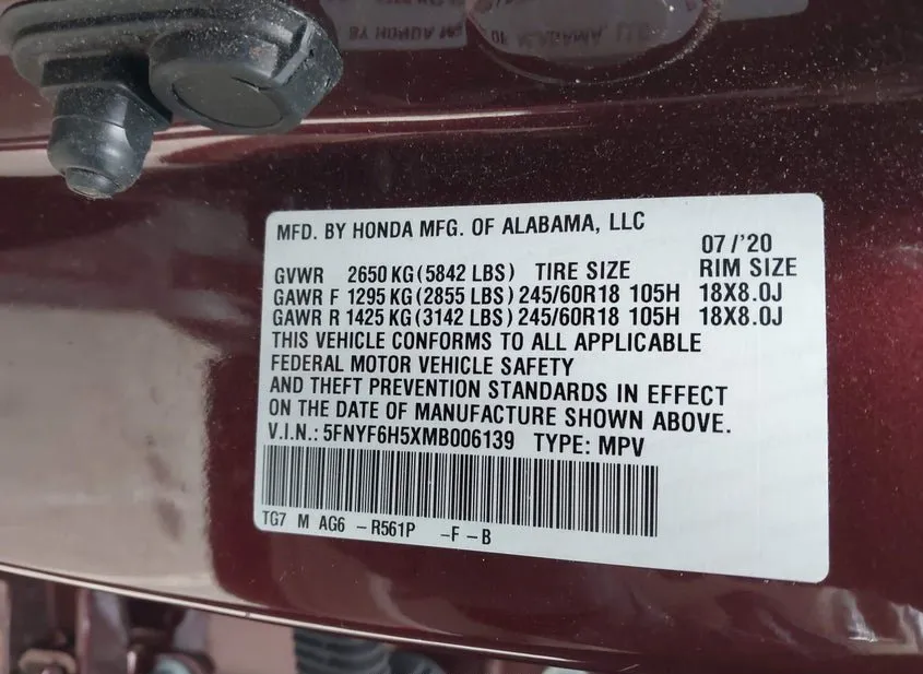 2021 HONDA Pilot Used VIN 5FNYF6H5XMB006139 – photo 19