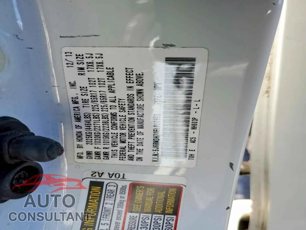 2014 HONDA CRV Damaged VIN 5J6RM3H70EL020599 – photo 13