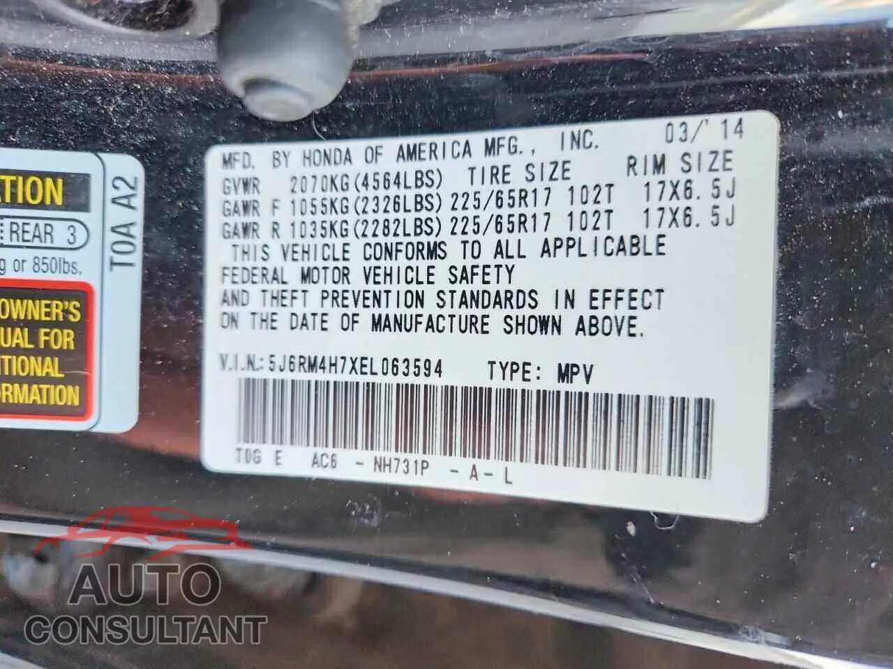 2014 HONDA CRV Damaged VIN 5J6RM4H7XEL063594 – photo 13