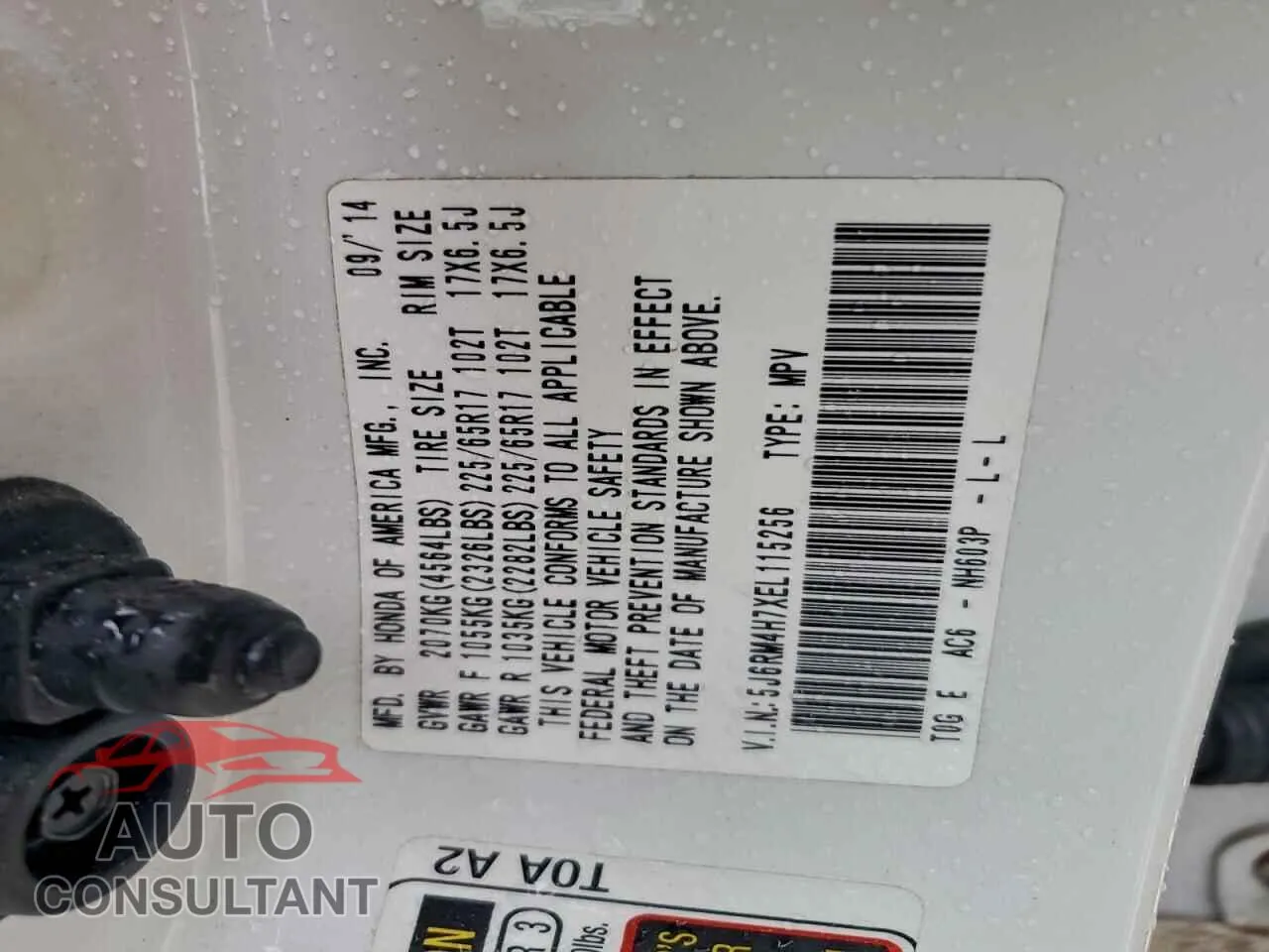2014 HONDA CRV Damaged VIN 5J6RM4H7XEL115256 – photo 13