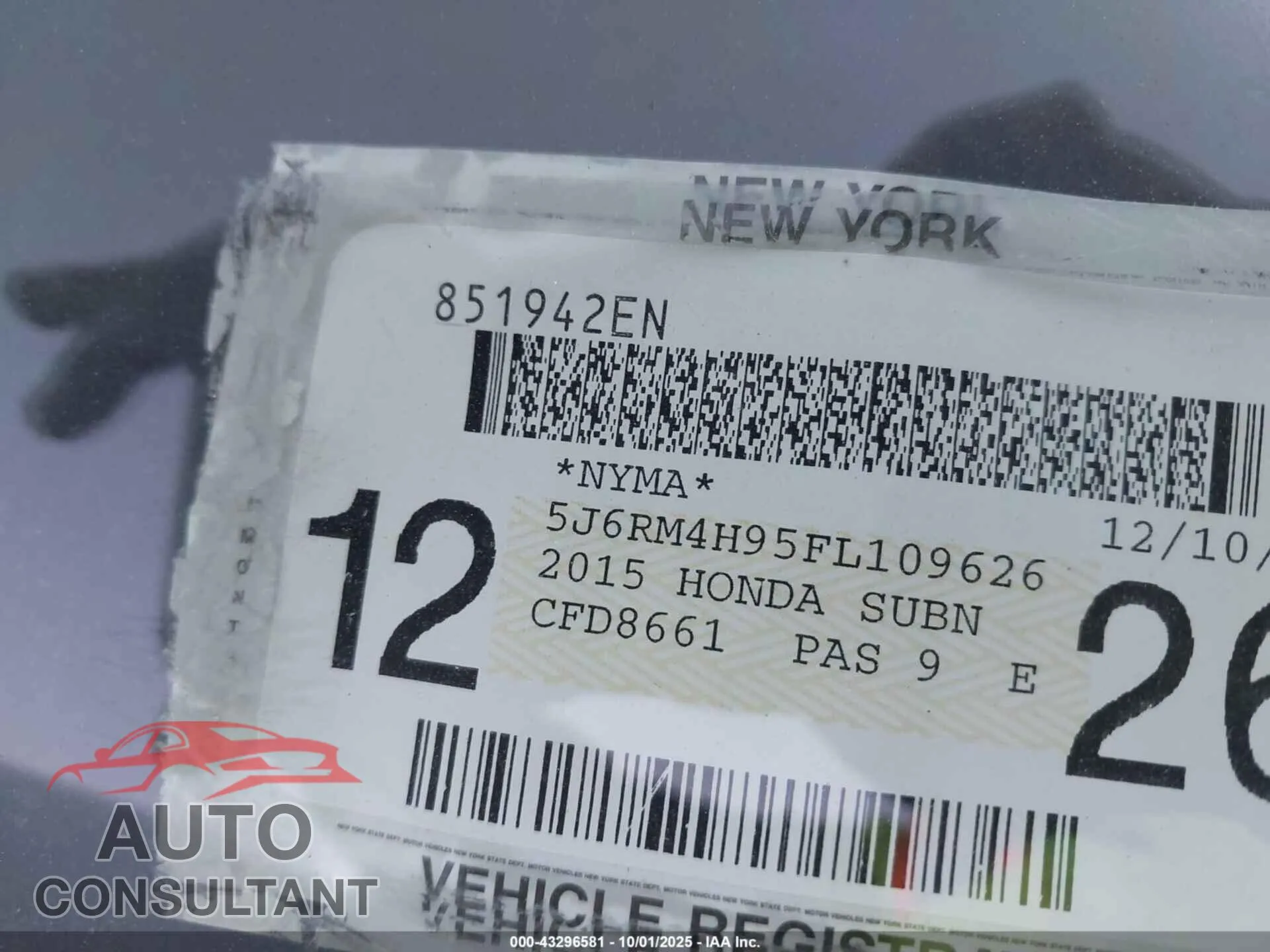 2015 HONDA CR-V Damaged VIN 5J6RM4H95FL109626 – photo 17
