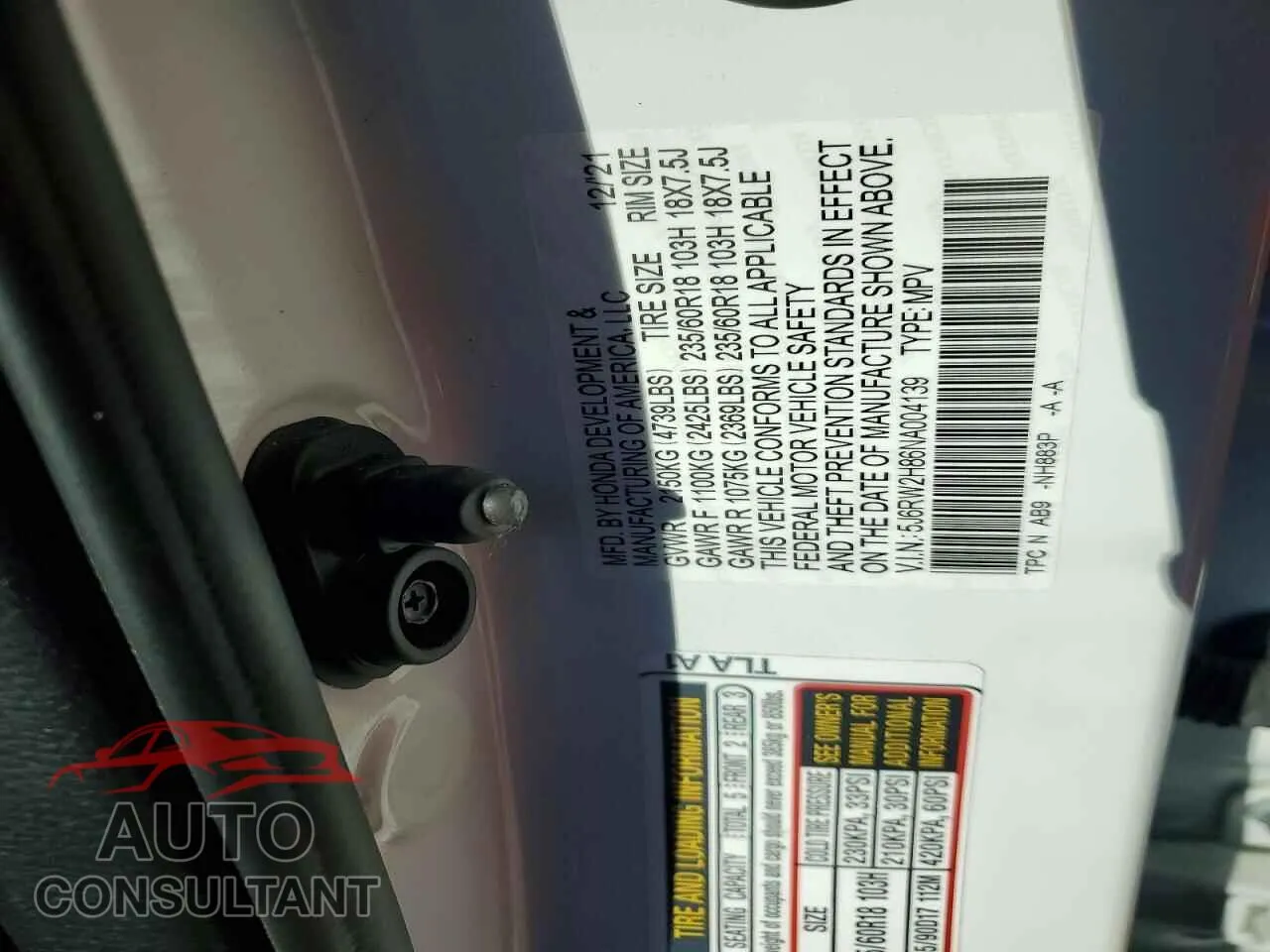 2022 HONDA CRV Damaged VIN 5J6RW2H86NA004139 – photo 14