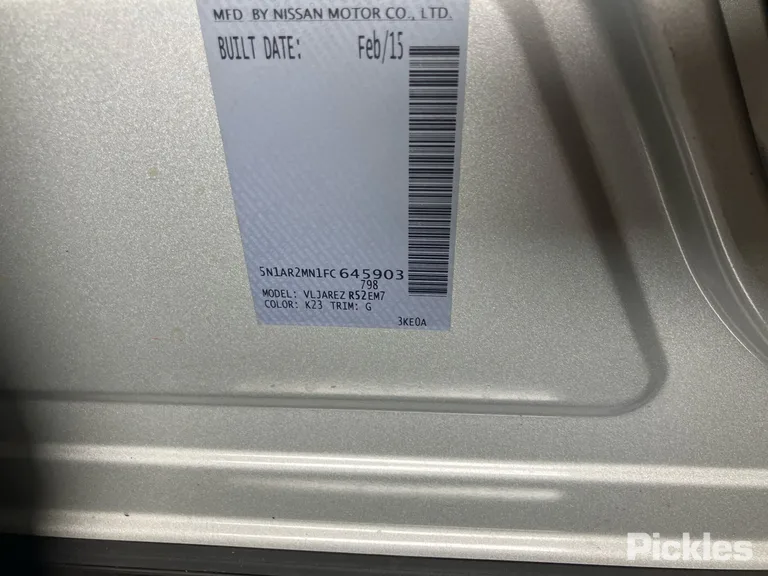 2015 Nissan Pathfinder Used VIN 5N1AR2MN1FC645903 – trunk area