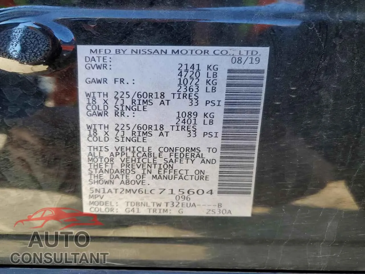2020 NISSAN ROGUE Damaged VIN 5N1AT2MV6LC715604 – photo 12