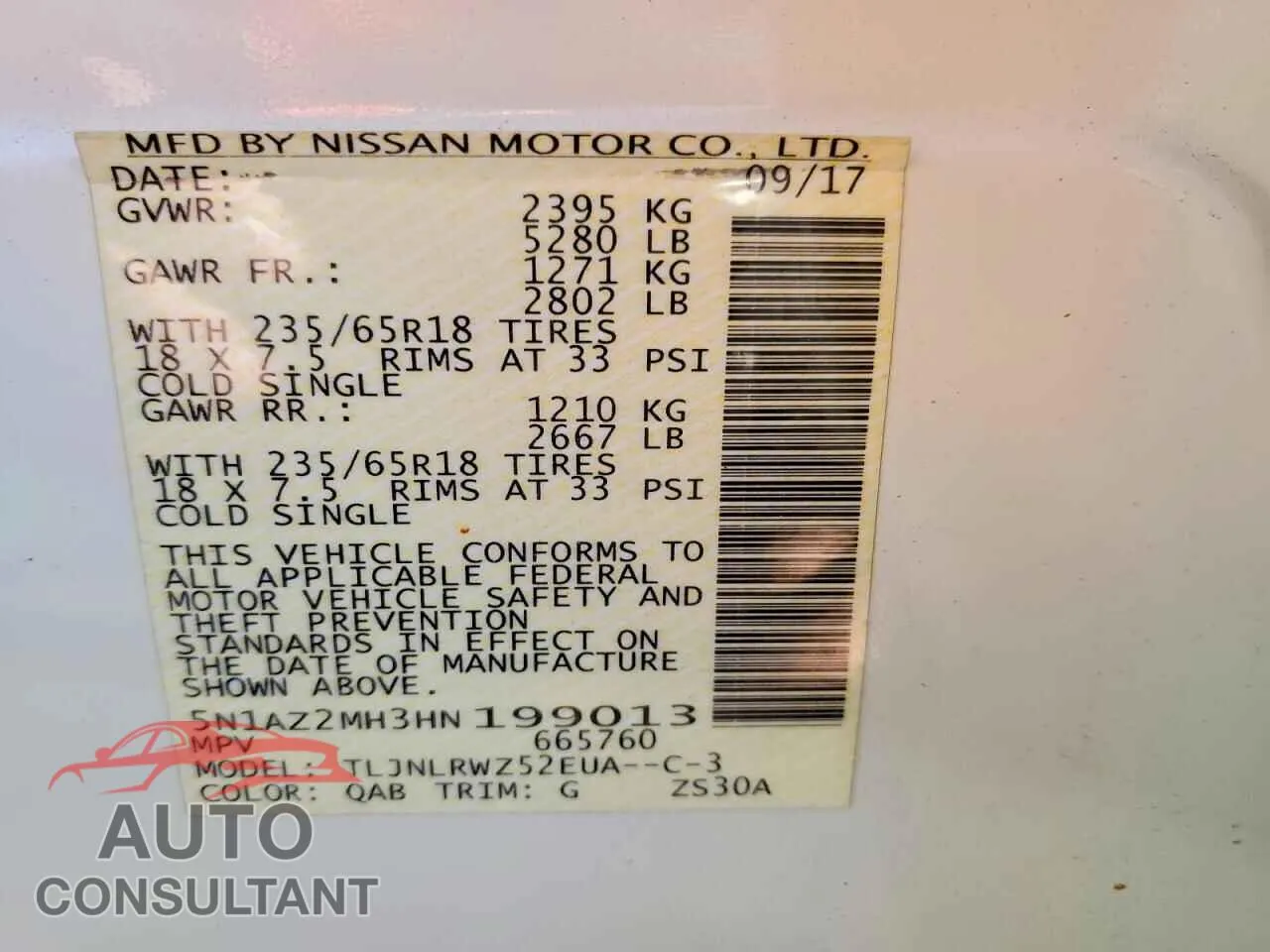 2017 NISSAN MURANO Damaged VIN 5N1AZ2MH3HN199013 – photo 14
