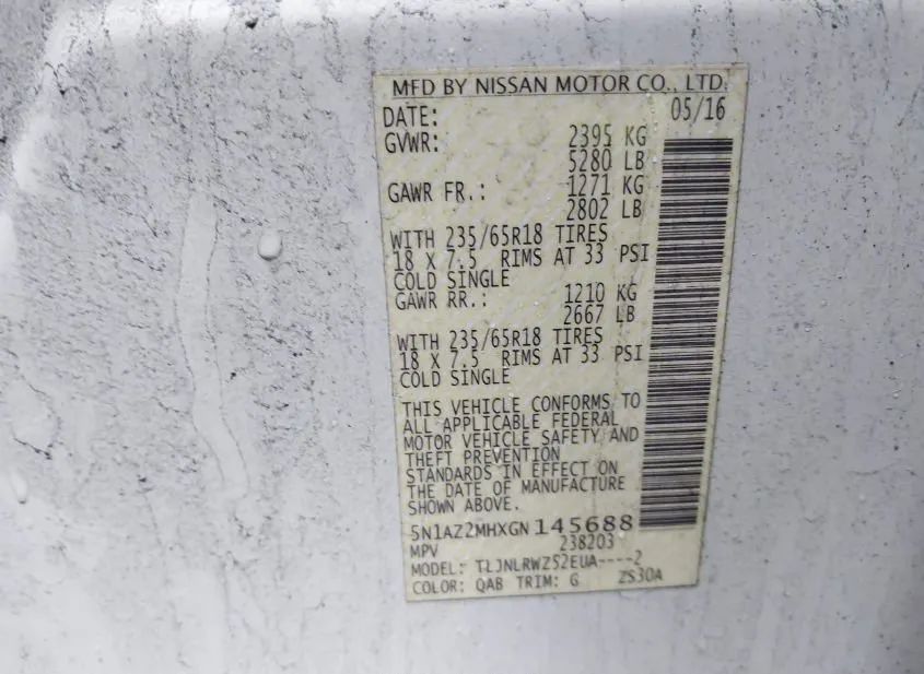 2016 NISSAN Murano Used VIN 5N1AZ2MHXGN145688 – rear exterior