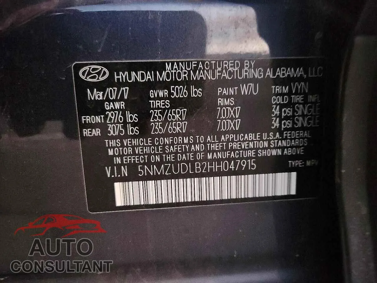 2017 HYUNDAI SANTA FE Damaged VIN 5NMZUDLB2HH047915 – photo 13 2017 HYUNDAI SANTA FE Damaged VIN 5NMZUDLB2HH047915 – photo 13