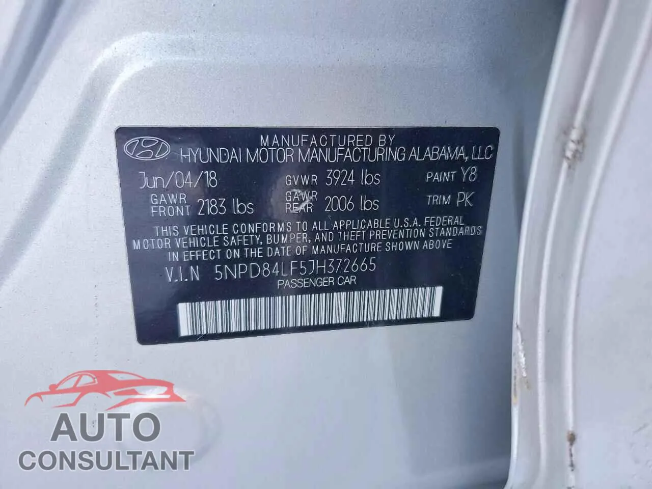 2018 HYUNDAI ELANTRA Damaged VIN 5NPD84LF5JH372665 – photo 12