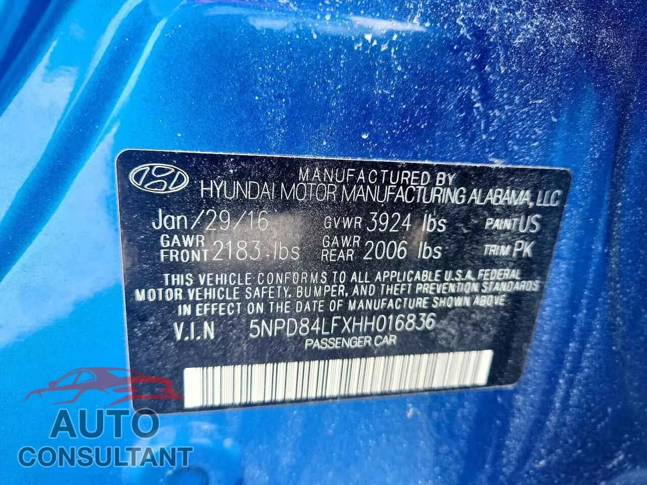 2017 HYUNDAI ELANTRA Damaged VIN 5NPD84LFXHH016836 – photo 12