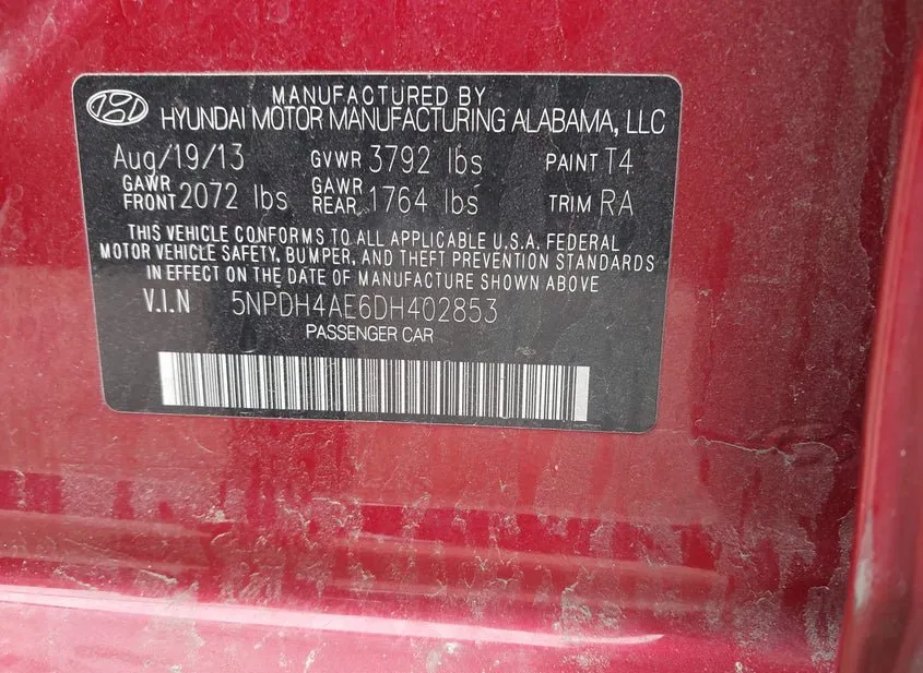 2013 HYUNDAI Elantra Used VIN 5NPDH4AE6DH402853 – photo 12