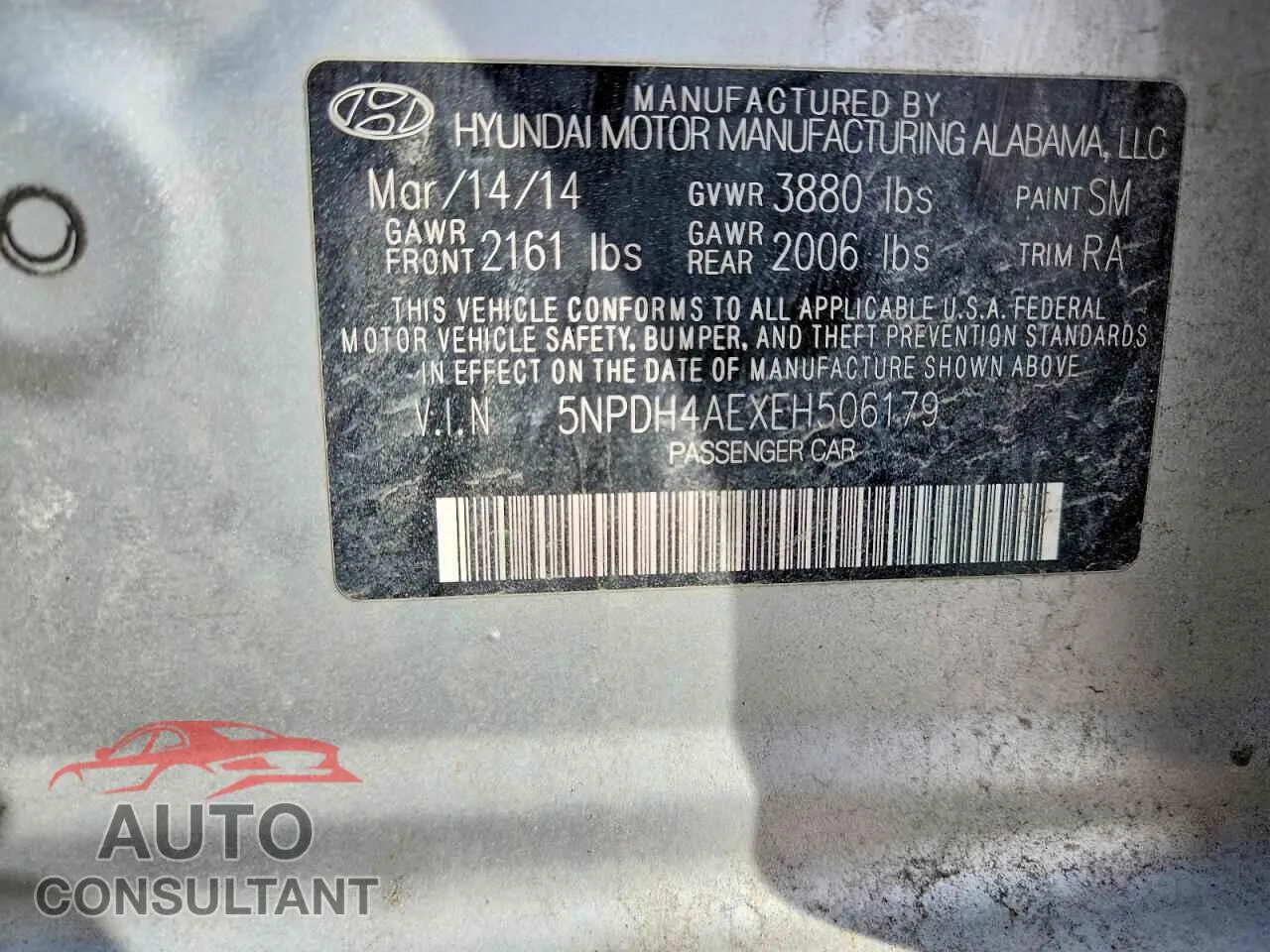 2014 HYUNDAI ELANTRA Damaged VIN 5NPDH4AEXEH506179 – photo 12