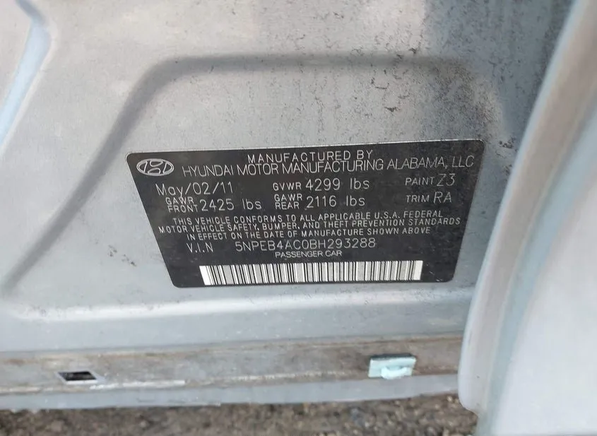 2011 Hyundai Sonata Used VIN 5NPEB4AC0BH293288 – front exterior