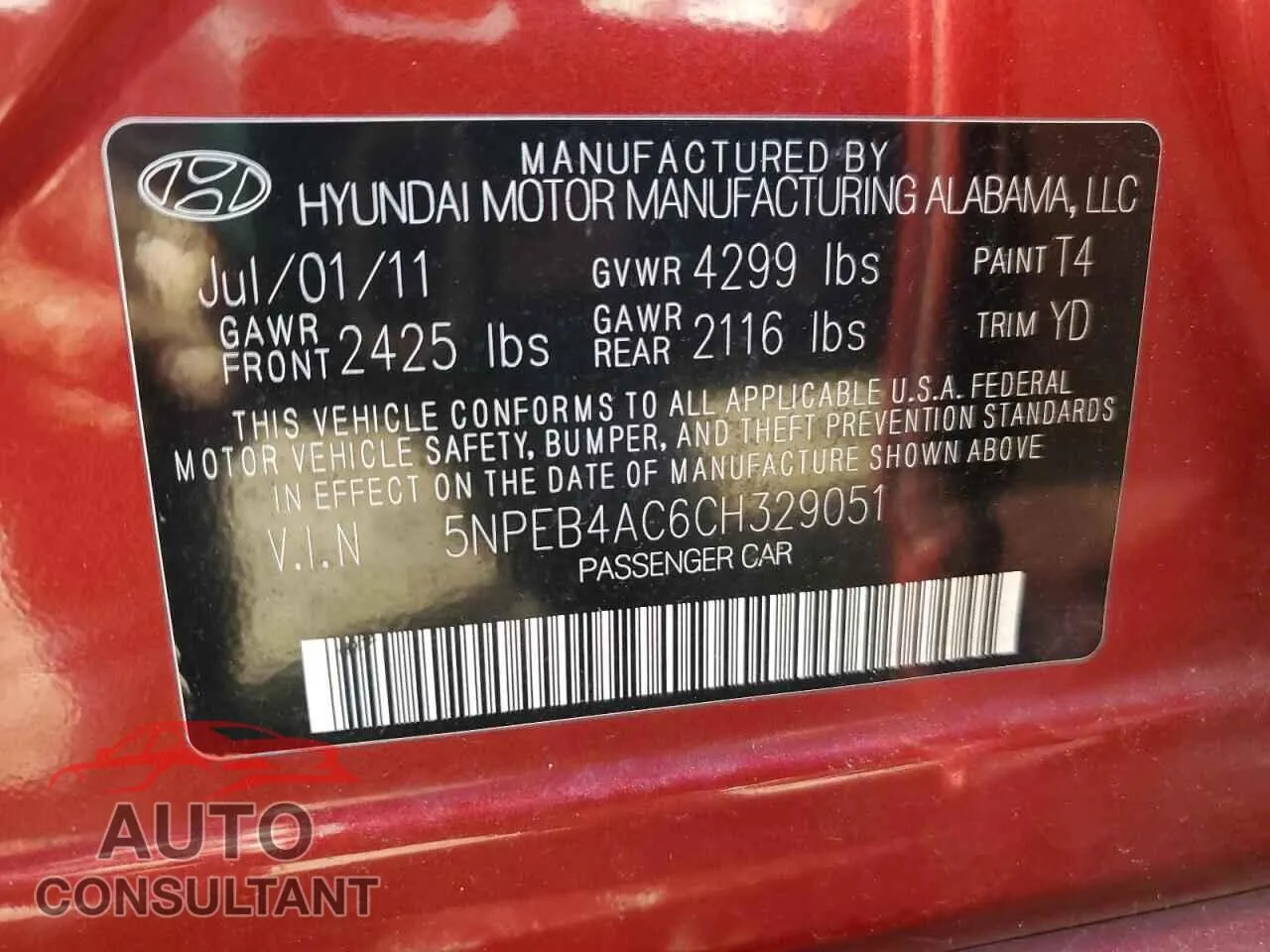 2012 HYUNDAI SONATA Damaged VIN 5NPEB4AC6CH329051 – photo 13