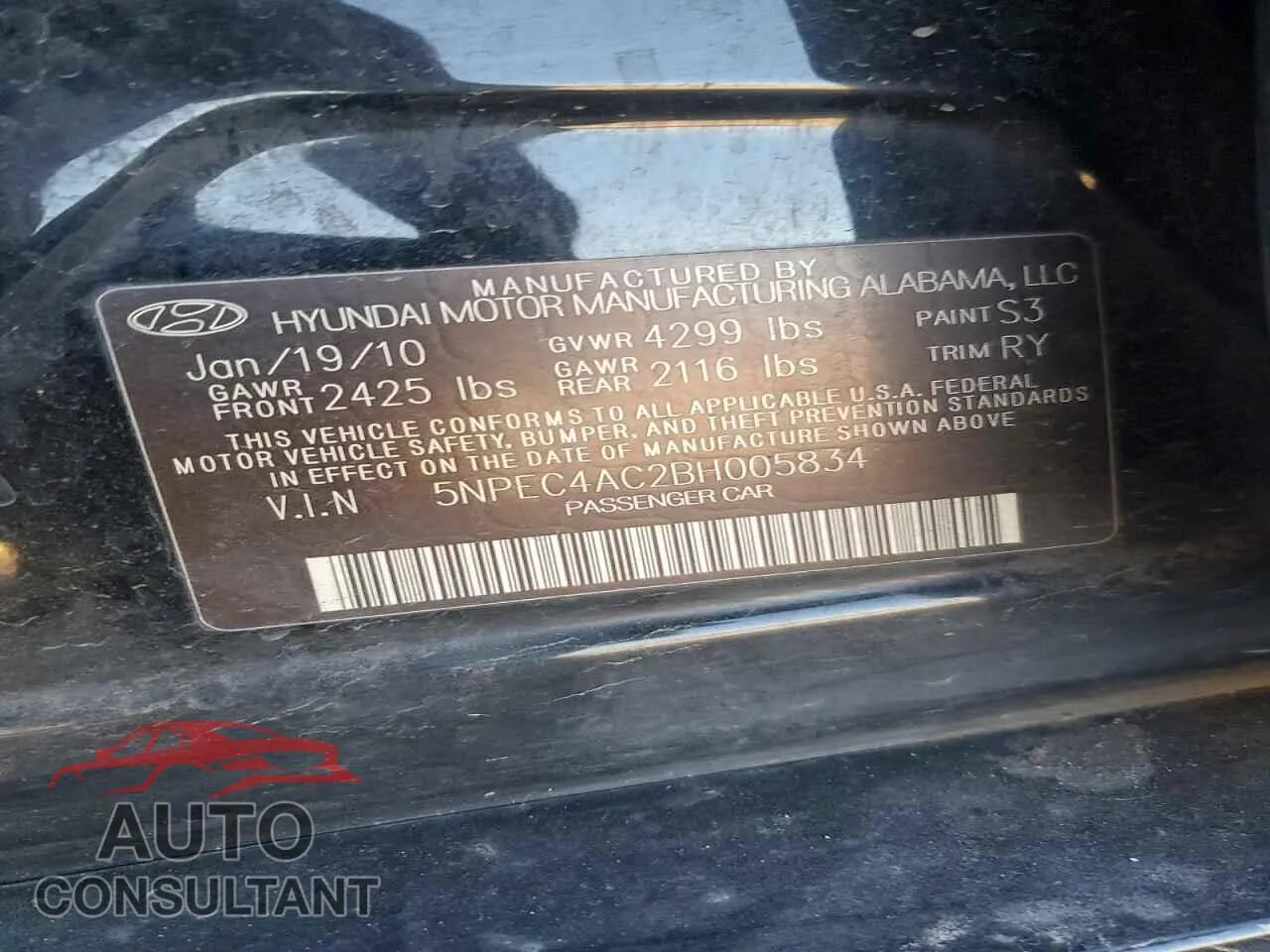 2011 HYUNDAI SONATA Damaged VIN 5NPEC4AC2BH005834 – photo 12