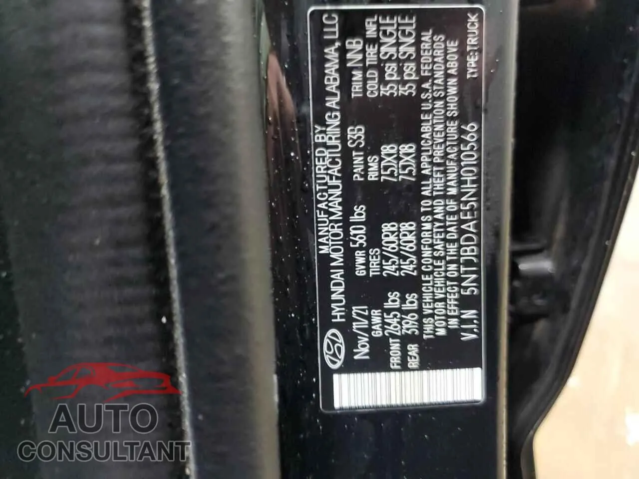 2022 HYUNDAI SANTA CRUZ Damaged VIN 5NTJBDAE5NH010566 – photo 12