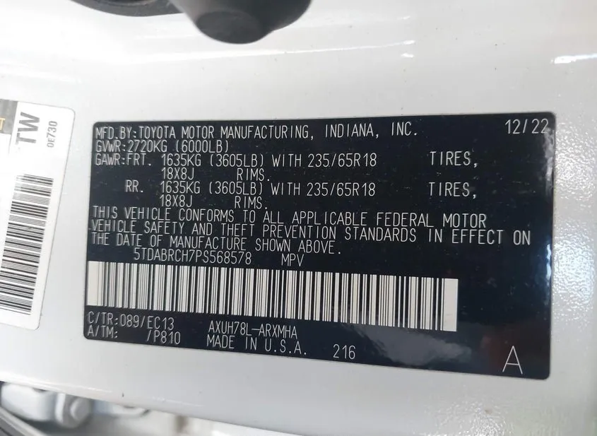 2023 TOYOTA Highlander Used VIN 5TDABRCH7PS568578 – photo 18