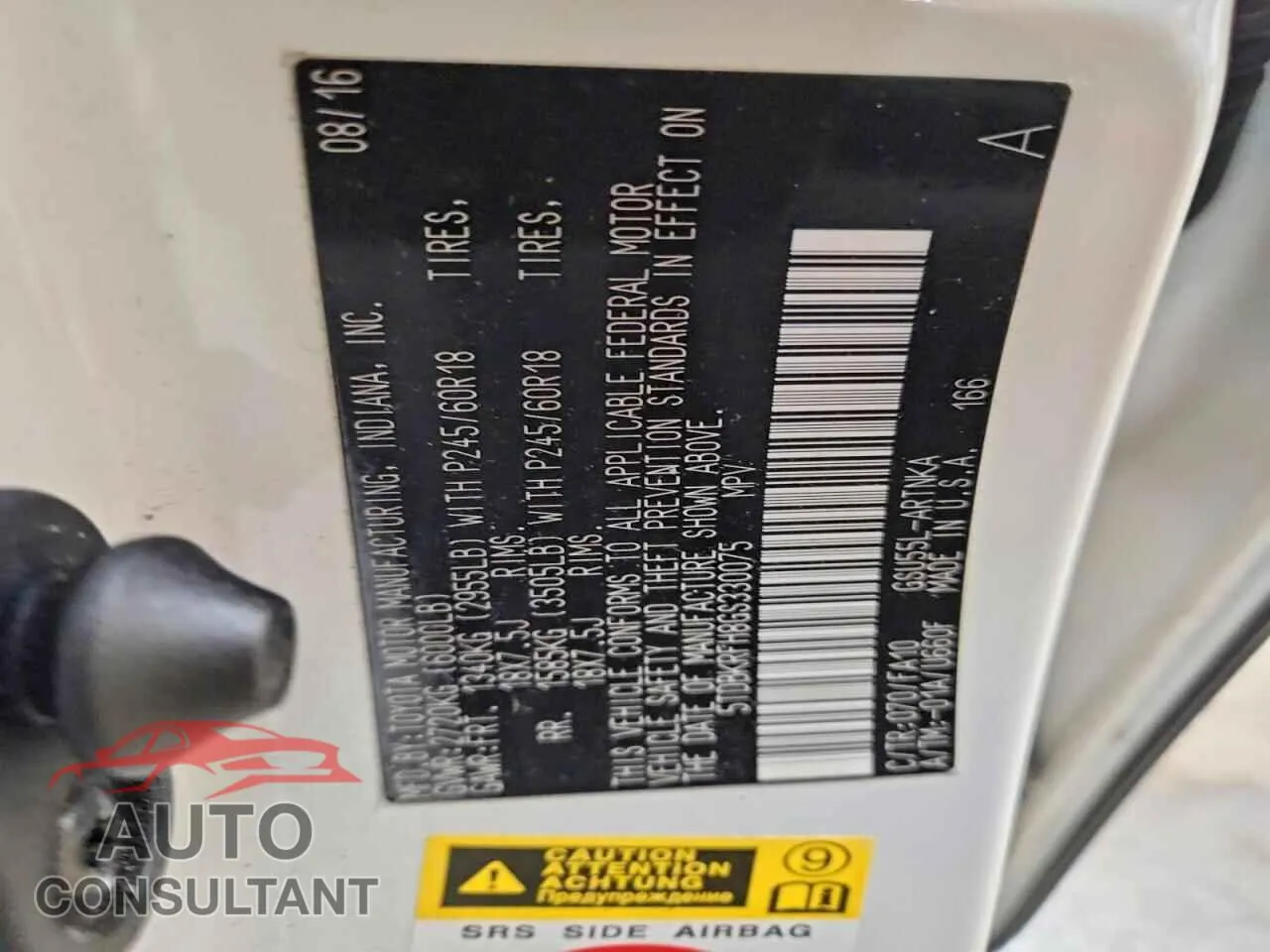 2016 TOYOTA HIGHLANDER Damaged VIN 5TDBKRFH8GS330075 – photo 13