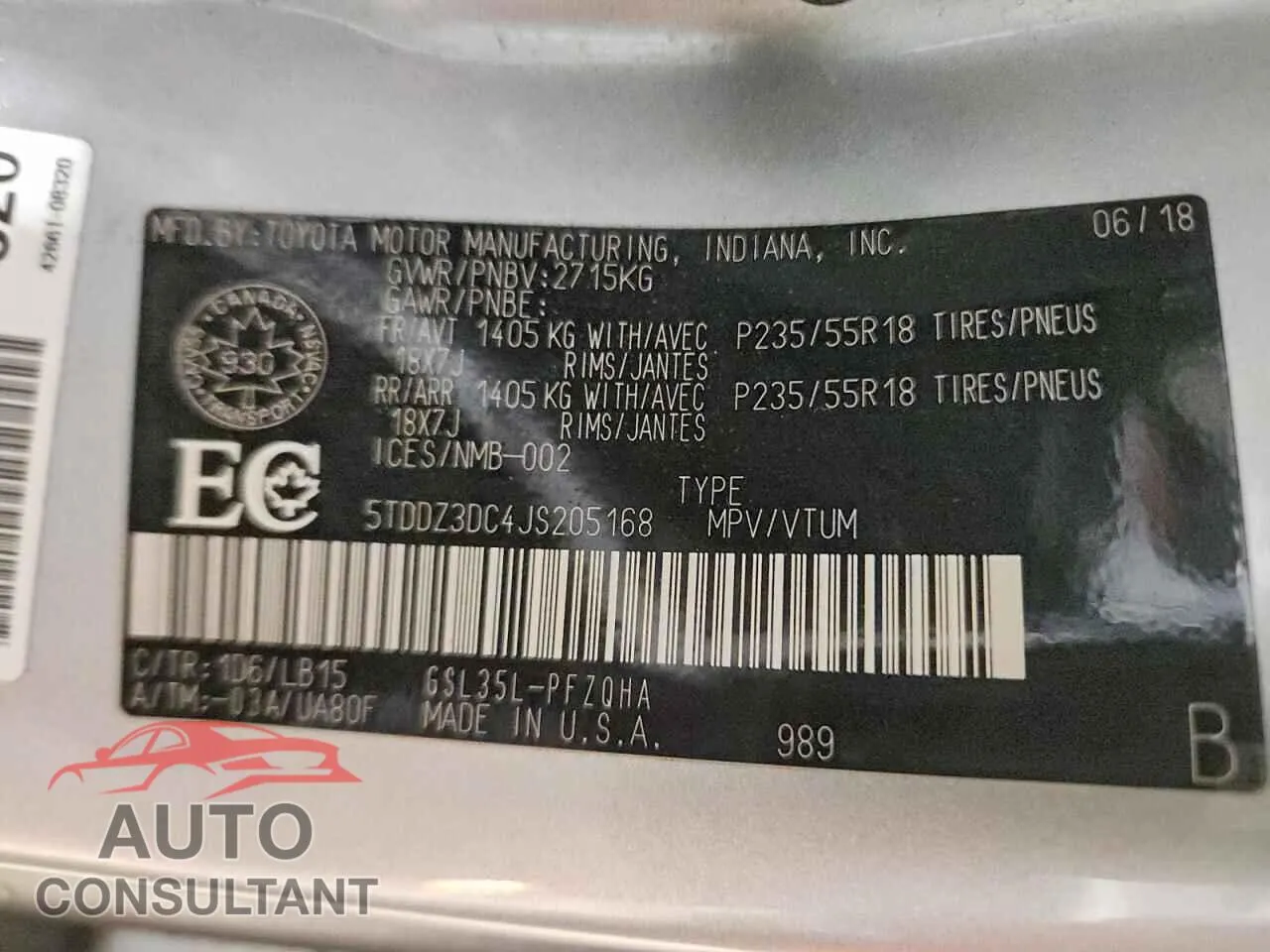 2018 TOYOTA All Models Damaged VIN 5TDDZ3DC4JS205168 – photo 13