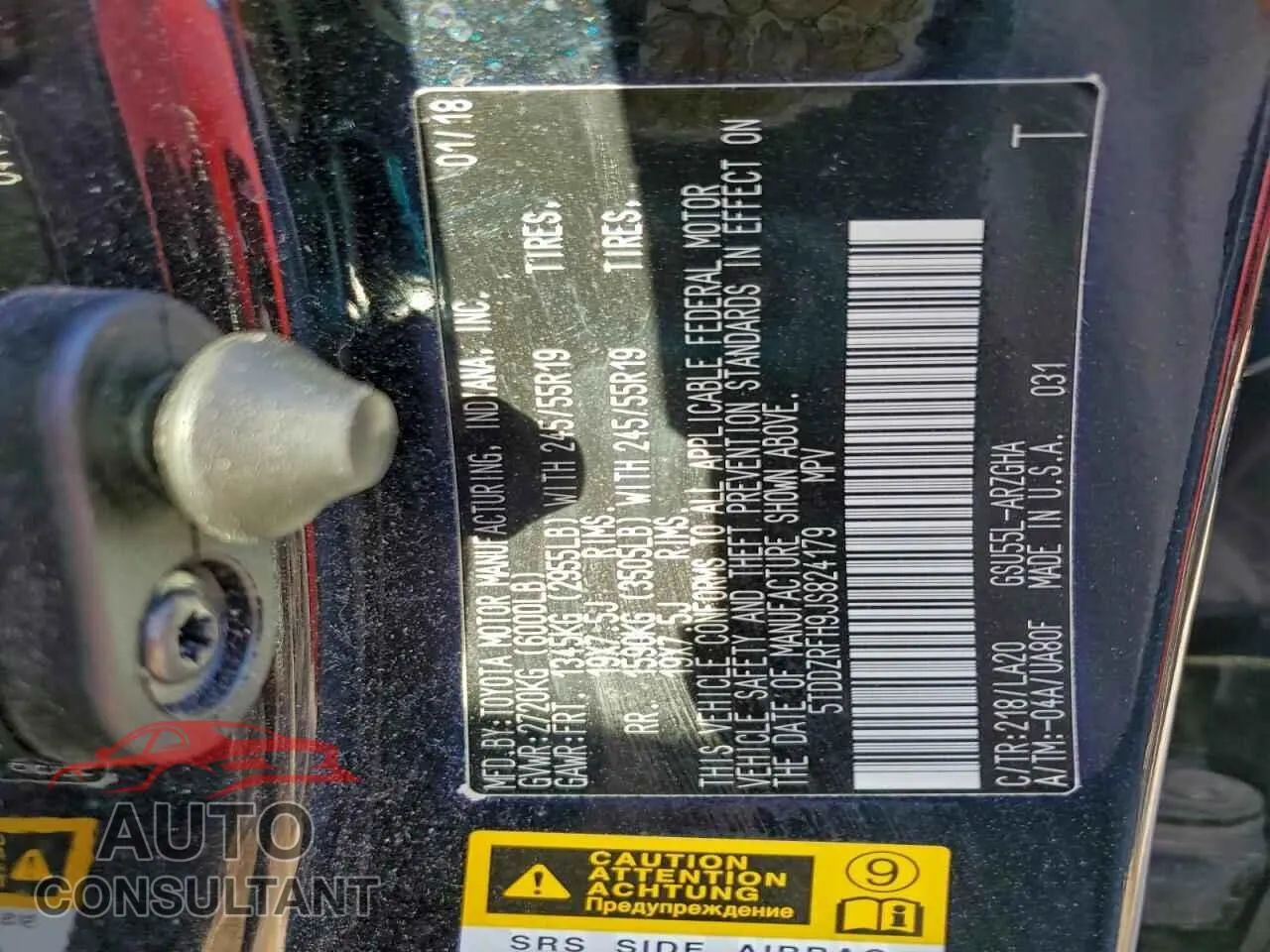 2018 TOYOTA HIGHLANDER Damaged VIN 5TDDZRFH9JS824179 – photo 13