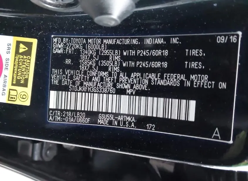 2016 TOYOTA Highlander Used VIN 5TDJKRFH3GS338760 – photo 16