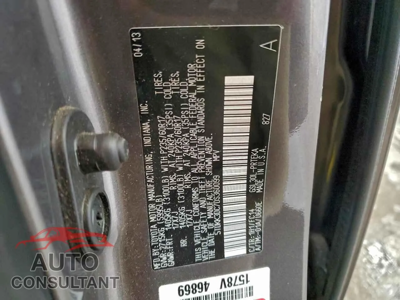 2013 TOYOTA All Models Damaged VIN 5TDKK3DC7DS360099 – photo 14