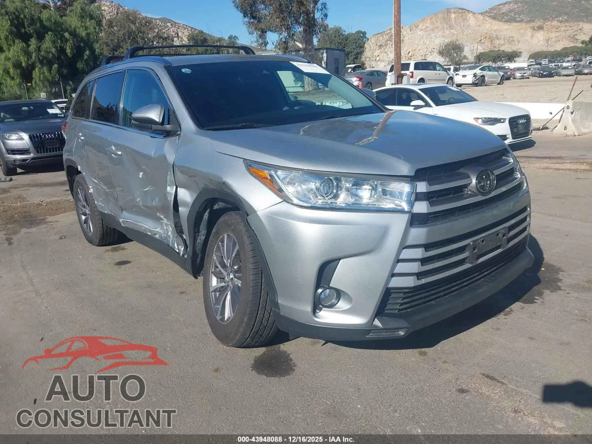 2019 TOYOTA HIGHLANDER VIN 5TDKZRFH8KS307948