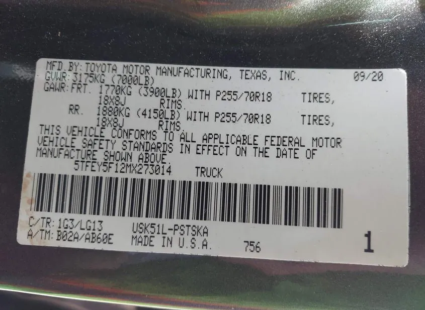 2021 TOYOTA Tundra Used VIN 5TFEY5F12MX273014 – photo 14