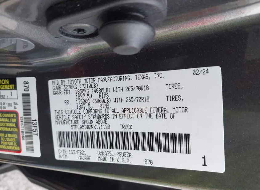 2024 TOYOTA TUNDRA Used VIN 5TFLA5DB2RX171128 – photo 18