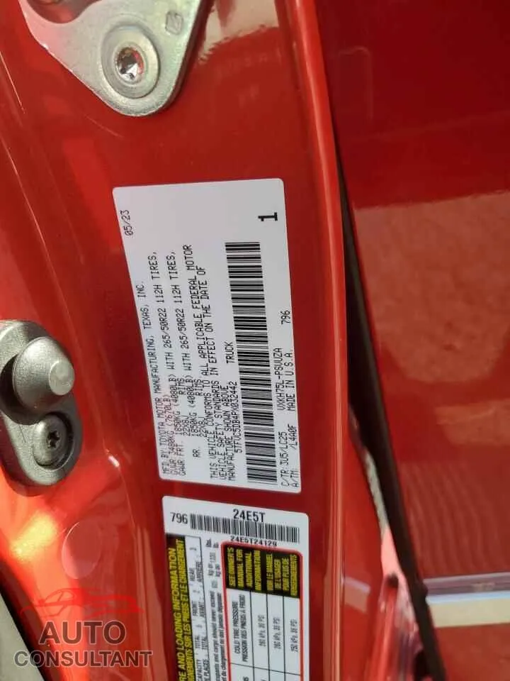 2023 TOYOTA TUNDRA Damaged VIN 5TFVC5DB4PX032442 – photo 13