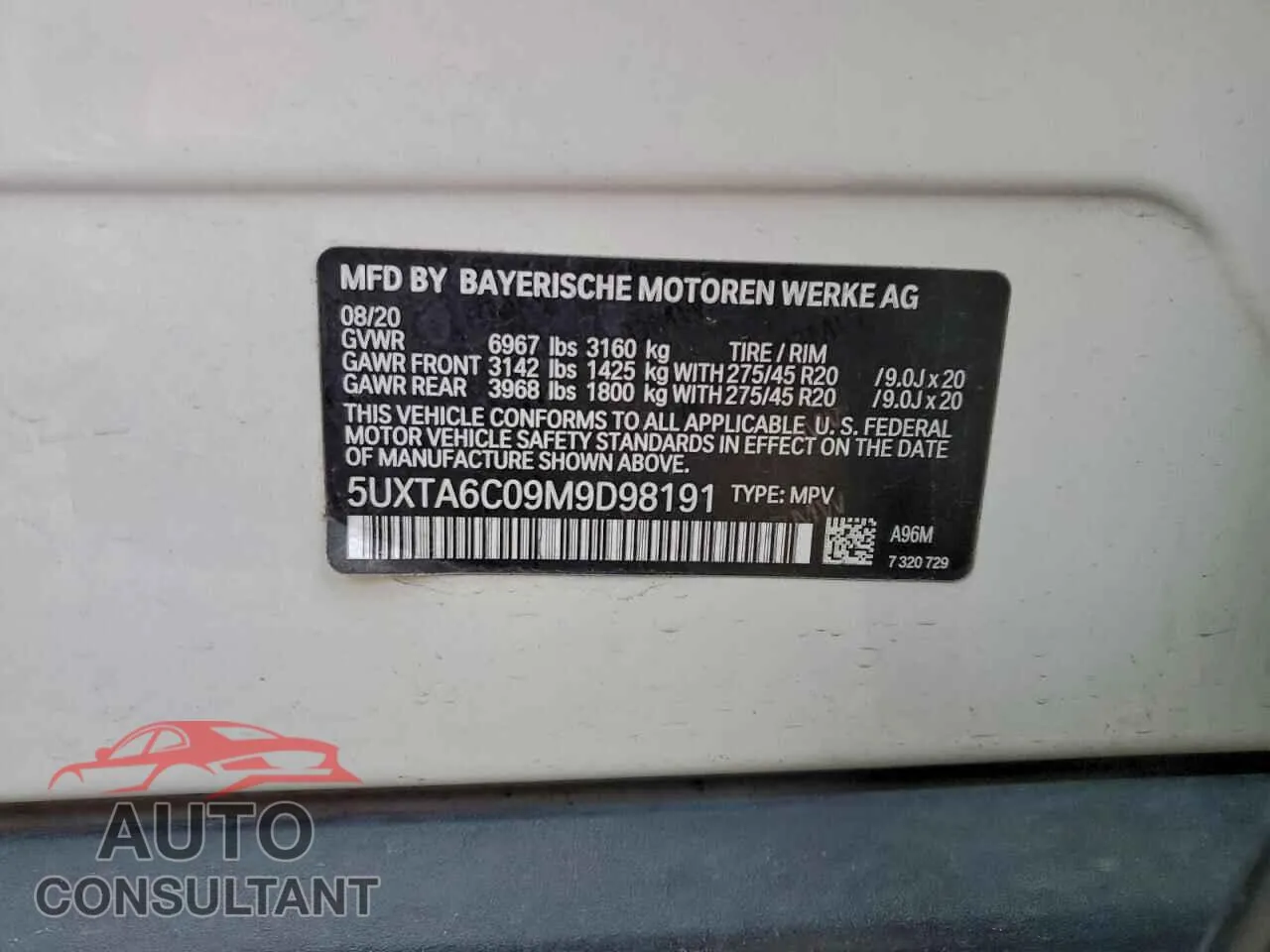 2021 BMW X5 Damaged VIN 5UXTA6C09M9D98191 – photo 12
