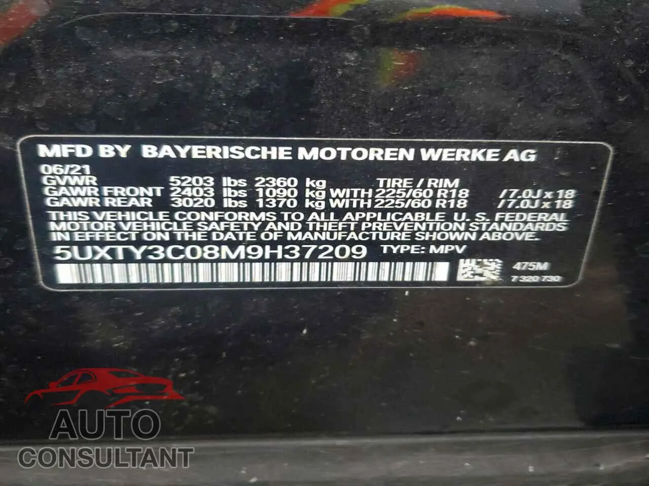 2021 BMW X3 Damaged VIN 5UXTY3C08M9H37209 – photo 13 2021 BMW X3 Damaged VIN 5UXTY3C08M9H37209 – photo 13