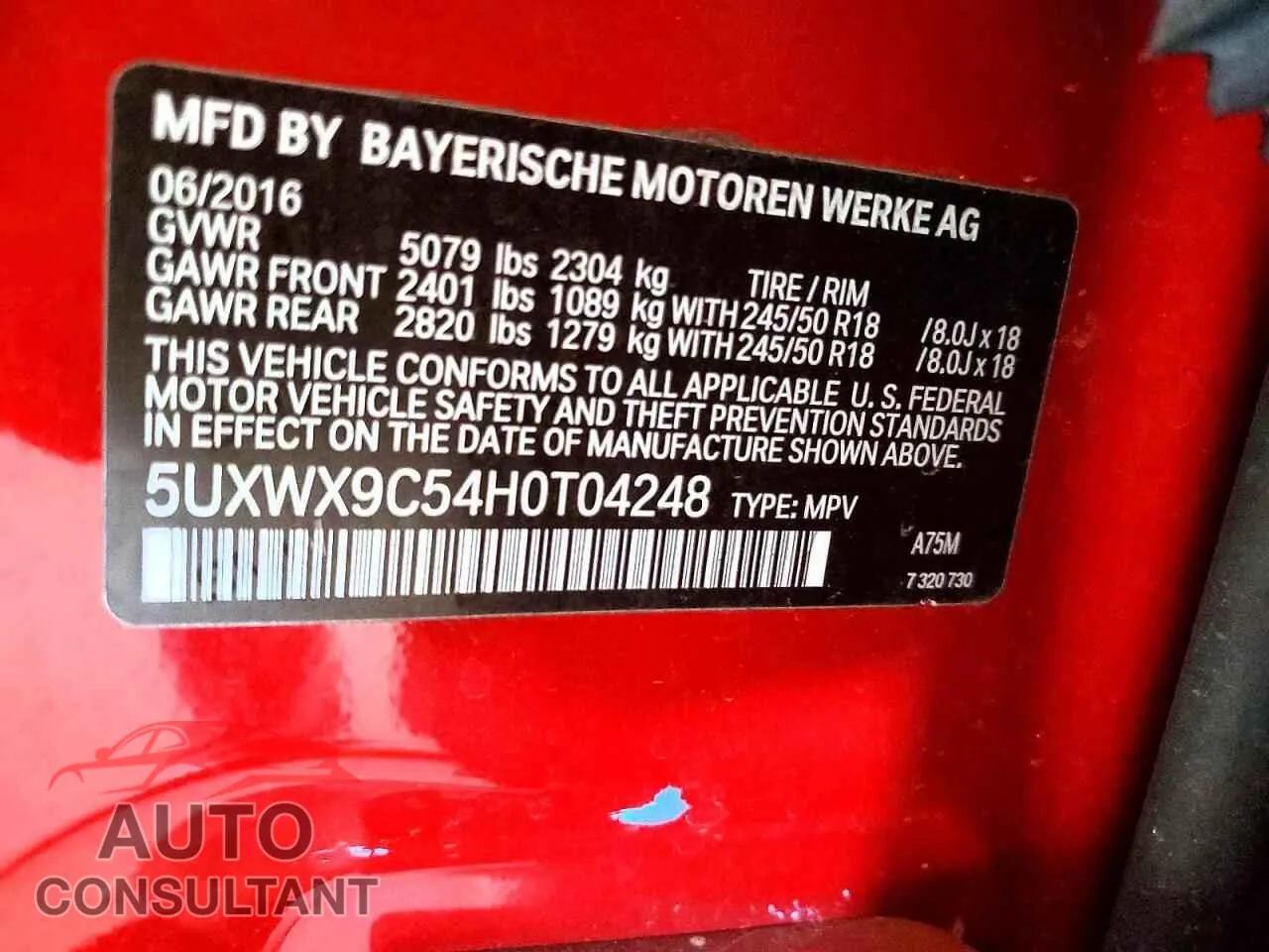 2017 BMW X3 Damaged VIN 5UXWX9C54H0T04248 – photo 12