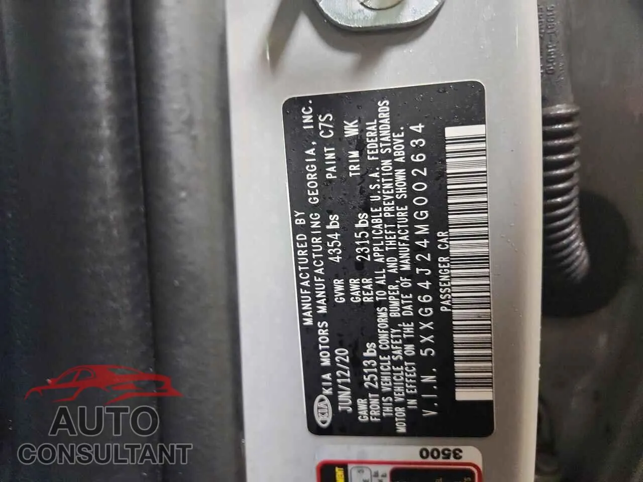 2021 KIA K5 Damaged VIN 5XXG64J24MG002634 – photo 12
