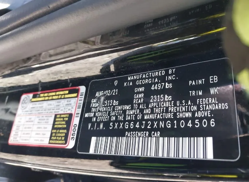 2022 KIA K5 Used VIN 5XXG64J2XNG104506 – photo 15