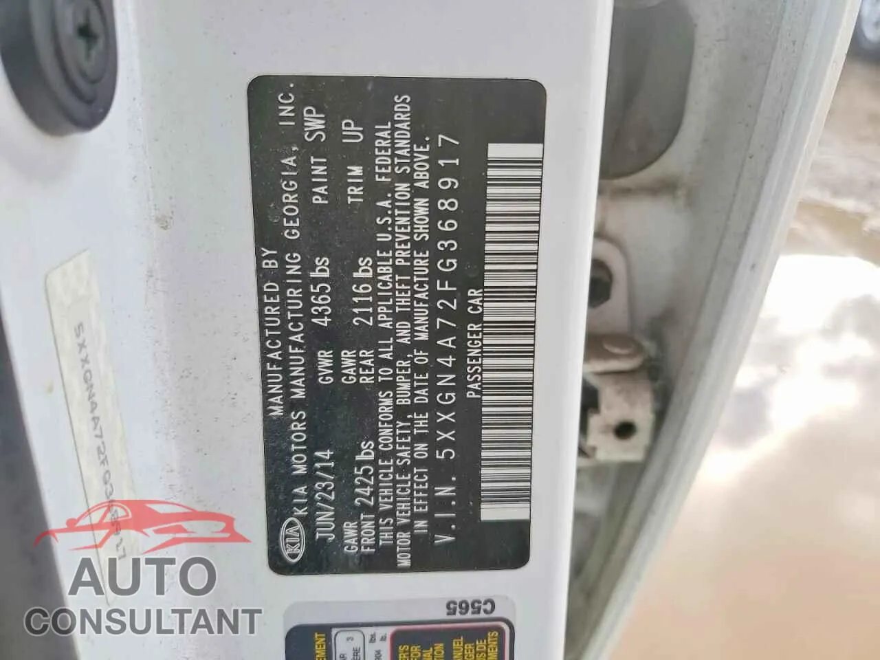 2015 KIA OPTIMA Damaged VIN 5XXGN4A72FG368917 – photo 12