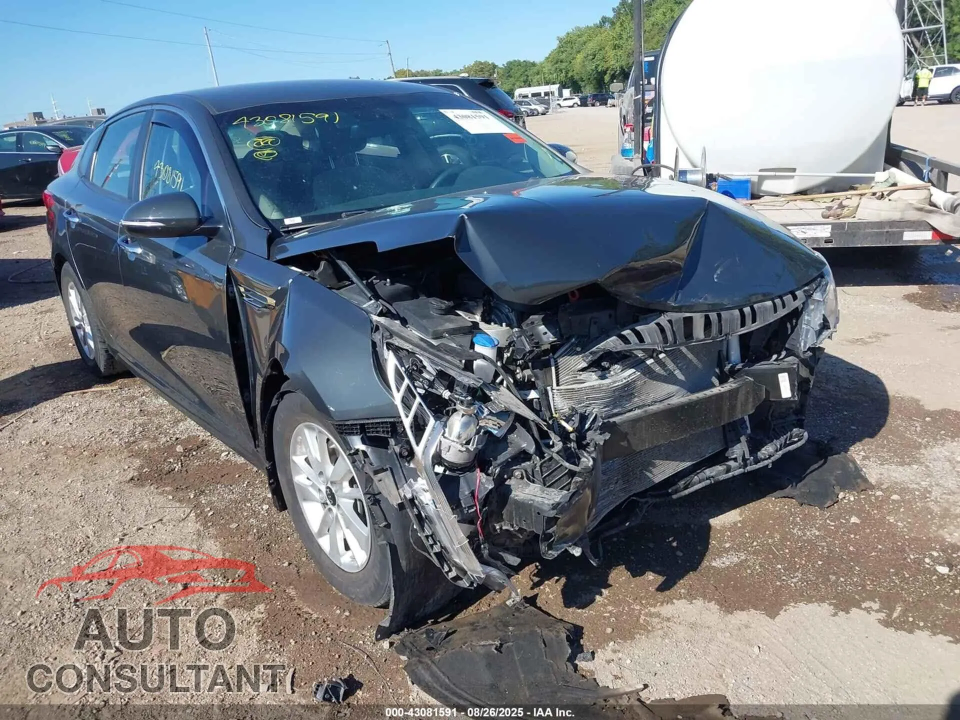 2016 KIA OPTIMA Damaged VIN 5XXGT4L32GG028099 – engine bay