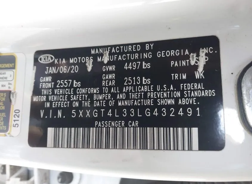 2020 KIA Optima Used VIN 5XXGT4L33LG432491 – photo 19
