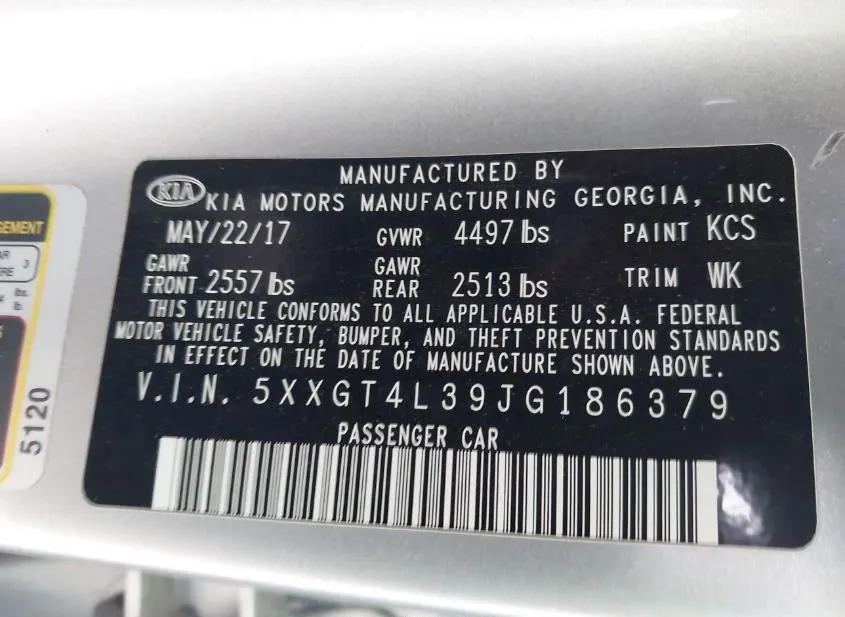 2018 KIA Optima Used VIN 5XXGT4L39JG186379 – rear exterior
