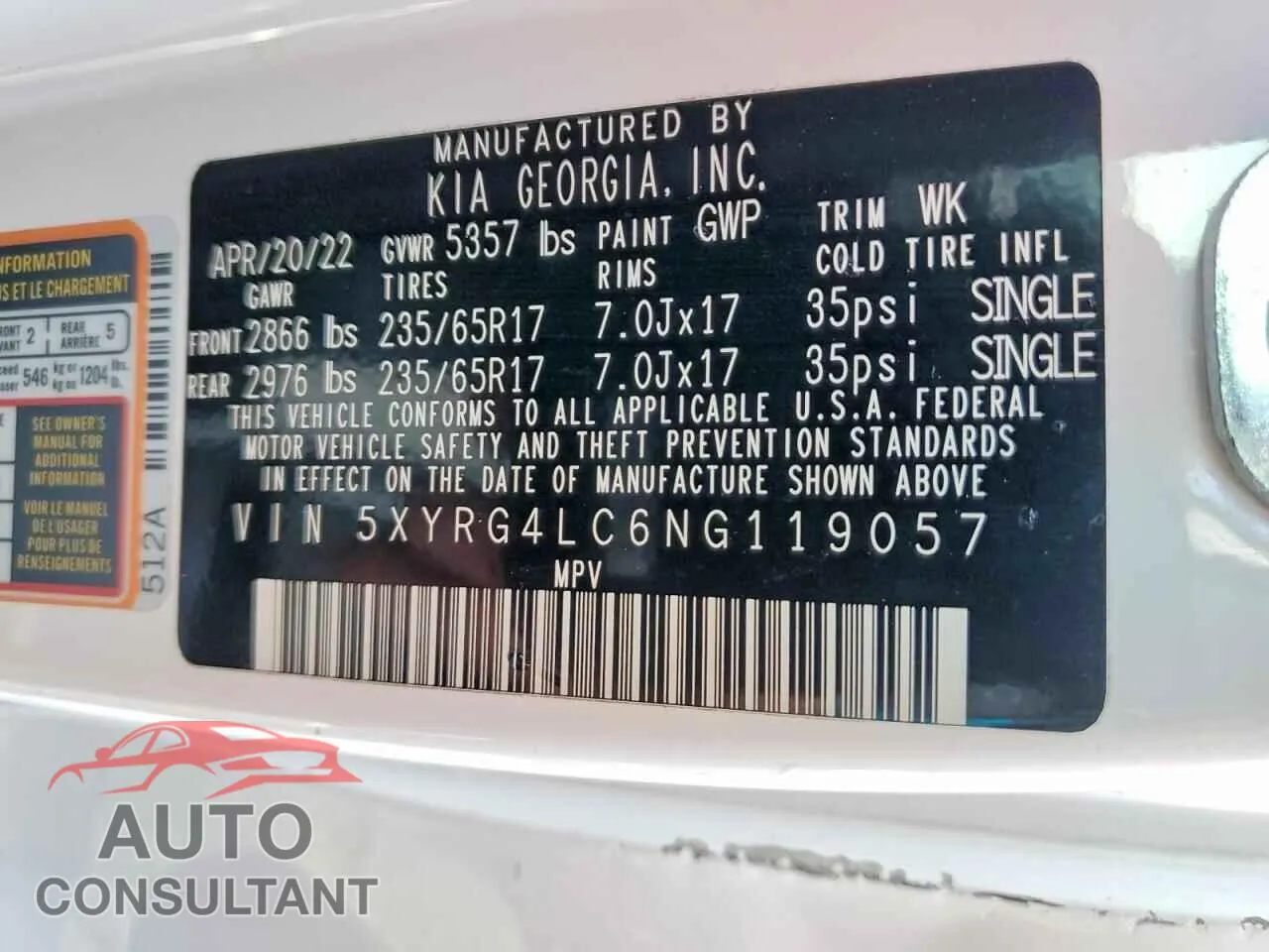 2022 KIA SORENTO Damaged VIN 5XYRG4LC6NG119057 – photo 14